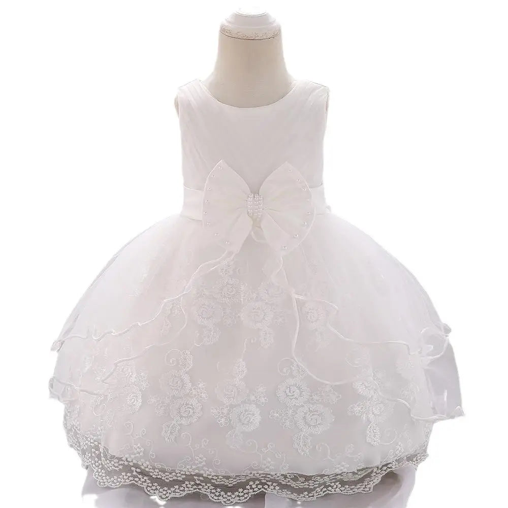 Pink Princess Dress for Girls 3D Embroidery Tulle Skirt