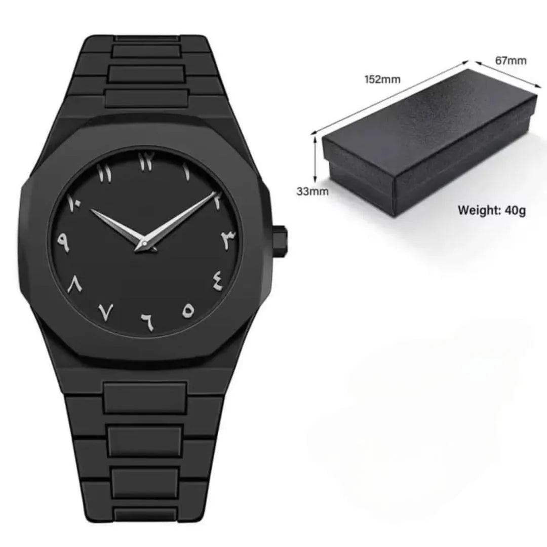 Carbon Fiber Watch Black Arabic Dial 40g Lightweight