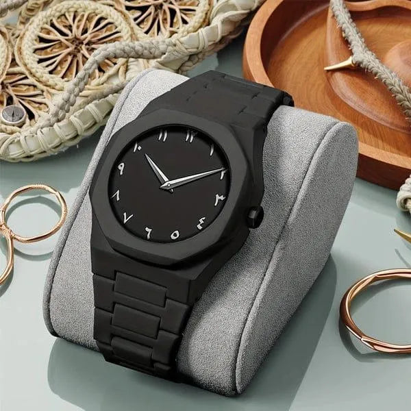 Carbon Fiber Watch Black Arabic Dial 40g Lightweight