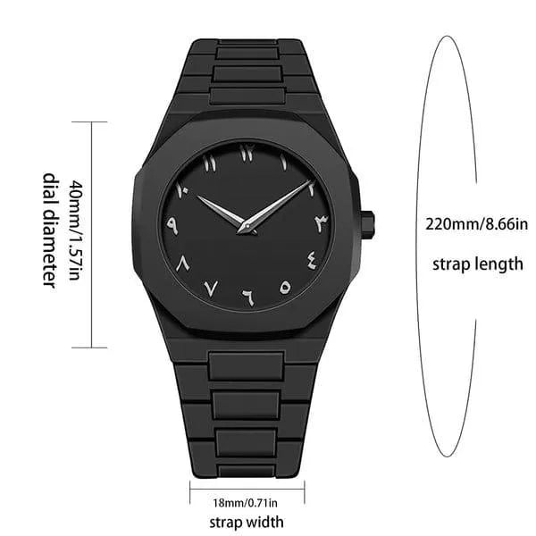 Carbon Fiber Watch Black Arabic Dial 40g Lightweight