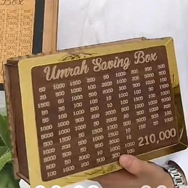 Umrah Saving Box Wooden Brown 210,000 Rsd