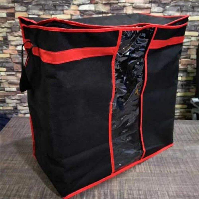 Stackable Storage Bags Black Red Transparent Front
