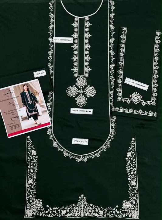 2 Pcs Women's Unstitched Embroidered Suit